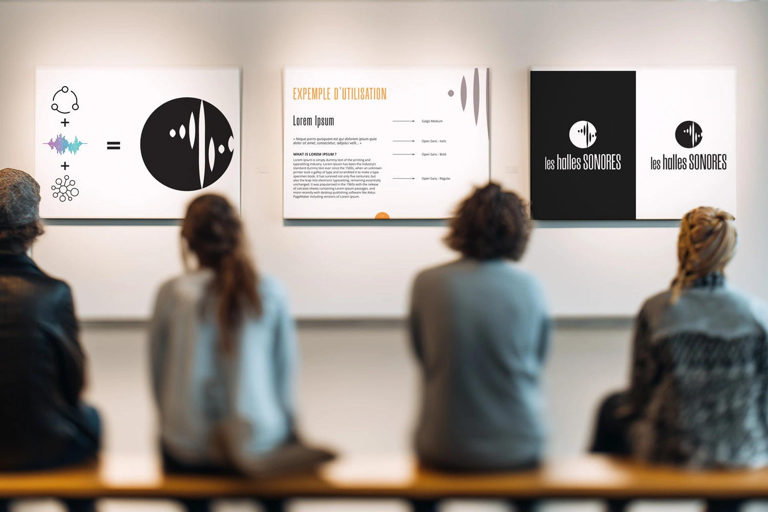 halles sonores, 3 pages tirées de la charte graphiaque